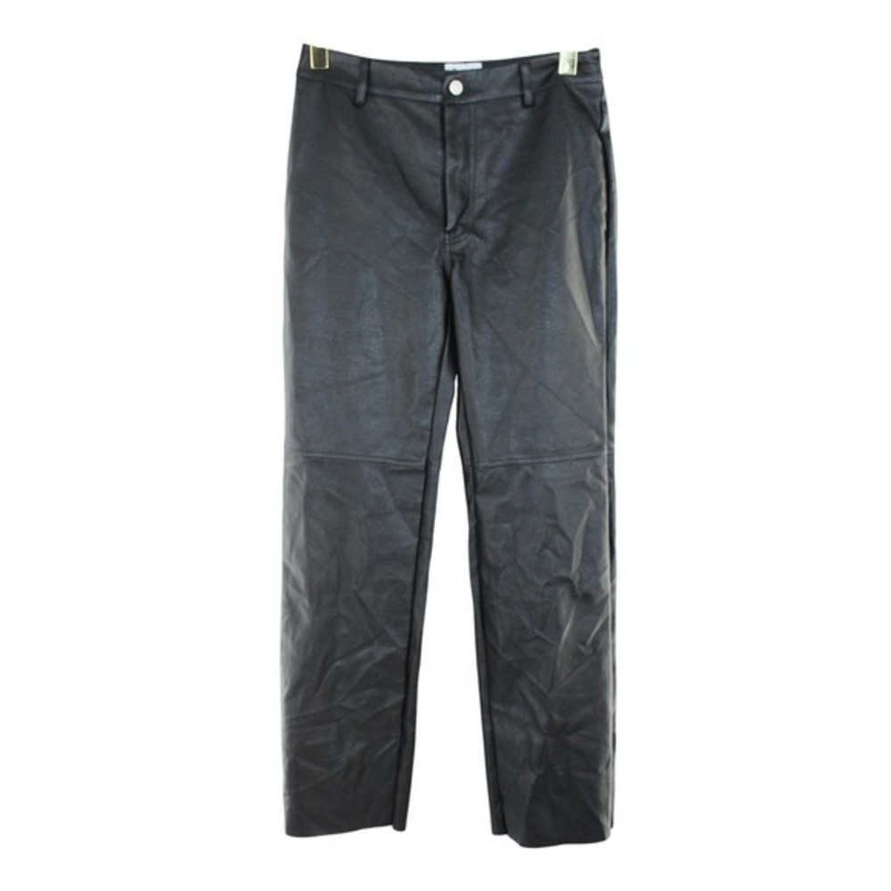 Princess Polly Black Faux Leather Straight Leg Pants Womens US 6 RN‎ 163017